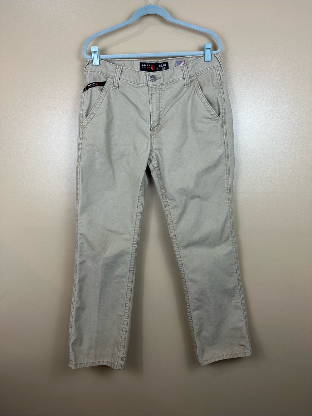 Ariat FR M4 Workhorse Boot Cut Pants Mens 33x32 Khaki Flame Resistant CAT 2
